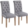 thumbnail image 3 of FullFurnique Chaises de Salle à Manger Rembourrées avec patins Réglables, Lot de 2, Gris Foncé, 3 of 8
