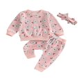 thumbnail image 1 of Baby Boys 2PCS Pants Sets Long Sleeve Round Neck Sweatshirt Tops Solid Color Pants Sets, 1 of 6