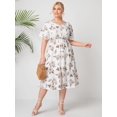 thumbnail image 1 of U.Vomade Women's Plus Size Dress Floral Button Dress, 1 of 6
