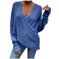 thumbnail image 2 of RKSTN Sweaters for Women Fashion Solid Color Long Sleeve Pullove V-Neck Shirt Sweater Tops Fall Sweaters, 2 of 9