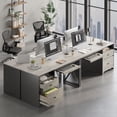 thumbnail image 3 of Bestier 55 inch Computer Desk with Drawers Keyboard Tray Home Office Desk, 3 of 11