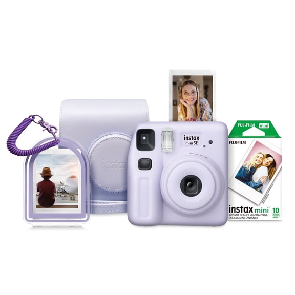 Refurbished Fujifilm 600024761 Instax mini SE Instant Camera Bundle - Purple