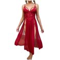 thumbnail image 2 of LSLJS Pyjama Aguichant en Dentelle à Décolleté Profond en Mesh pour Femmes, Jupe à Fente Latérale, Robe de Maison Longue, Ensemble de Pyjama pour Femmes, Robe de Pyjama pour Femmes, 2 of 7