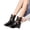 Black, variant on EGNMCR Ankle Boots for Women Oversized Women's And Bare Boots with Pointed Sloping Toe And Lace Cut Out Short Boots