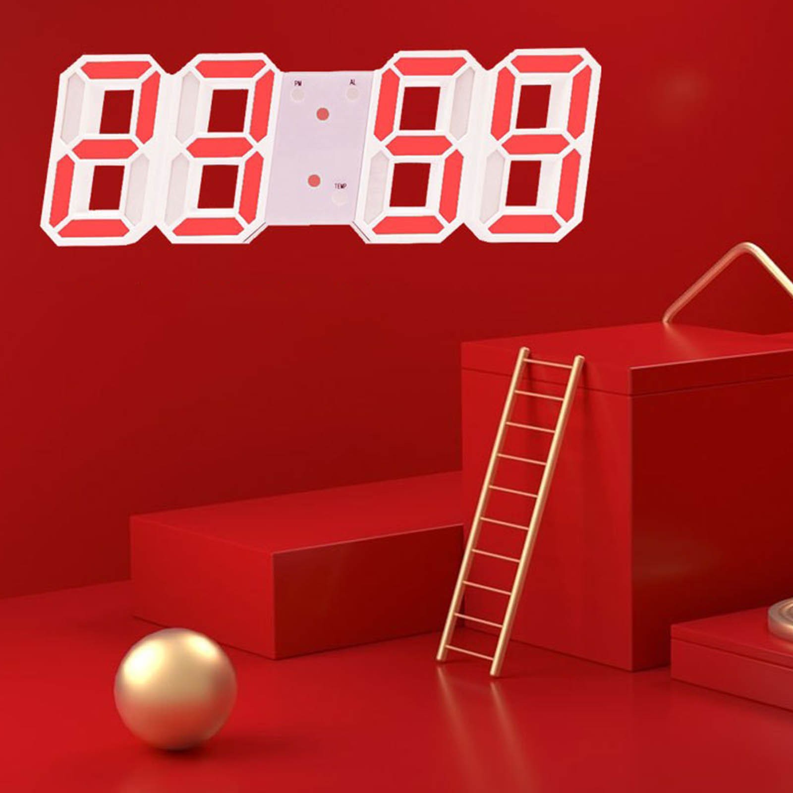 ※merbuyer SLOWER LED Alarm Clock zanvin Alarm Clock, 3D LED Digital Clock Wall Deco Glowing Night