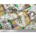 thumbnail image 2 of Soimoi Gold Georgette Viscose Fabric Geometric & Leopard Animal Skin Decor Fabric Printed Yard 42 Inch Wide, 2 of 3