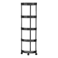 thumbnail image 2 of Cagogo under $5 2Pcs Rolling Storage Cart, 5 Tier Corner Shelf, Bathroom Storage Rack with Wheels, Rolling Kitchen Pantry Organizer, Living Room Snack Storage Shelf, Movable Plastic Storage Rack, 2 of 9