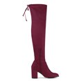 thumbnail image 3 of Unique Bargains Bottes Cuissardes à Talon Épais à Bout Rond pour Femmes, 3 of 8