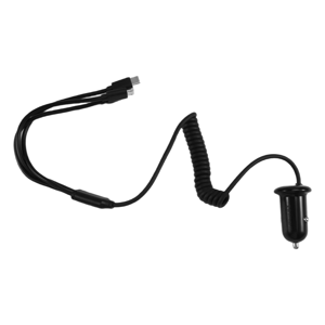 Chargeur de voiture 3 Interface Chargeur universel de téléphone pour IOS Accessoires d'adaptateur de chargeur automatique de type C pour Android,1 x Chargeur de téléphone de voiture, Noir