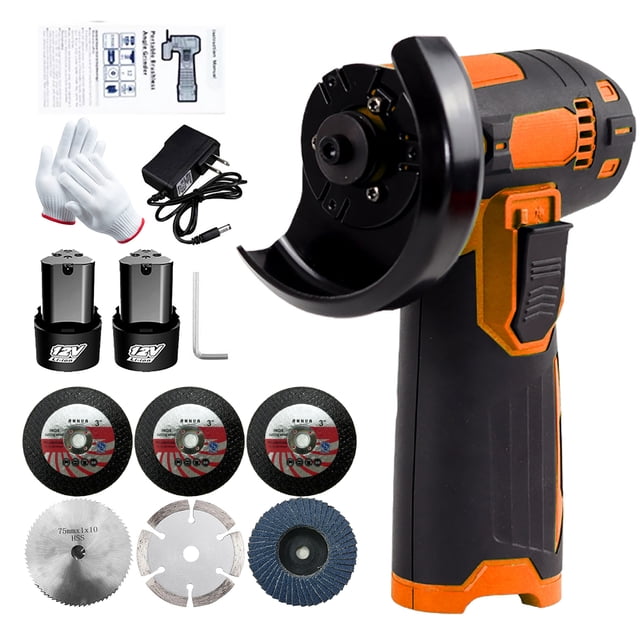 Amdohai 12V Cordless Brush Angle Grinder Kit, Ginding disc 3 Inch/76mm, Lightweight Angle Grinder Tool w/