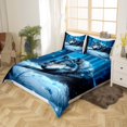 thumbnail image 2 of YST Wolf Ensemble de Housse de Couette Neige Wolf Chic Boho Literie, Grand Lit, 3 Unités, 2 of 5