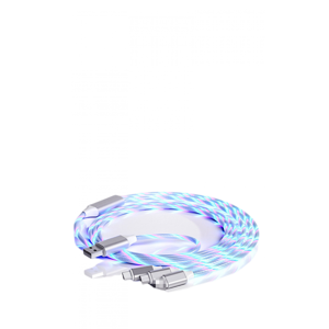 YSTINNG Multipurpose Charging Cable Smart Colorful Light Glowing USB Cable Fast Charging Cable Universal 3 in 1 Charger Cable A311-001