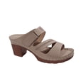 thumbnail image 1 of WRKEKC Sandals for Women One Piece Style Elevated Wedge Slides Cut Out Design Hook and Loop Strap Beach Summer Sandals, 1 of 9