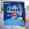 thumbnail image 3 of Finish Powerball All‑In‑1 Max Dishwasher Detergent Pods, Lemon, 55 Tabs, 3 of 9