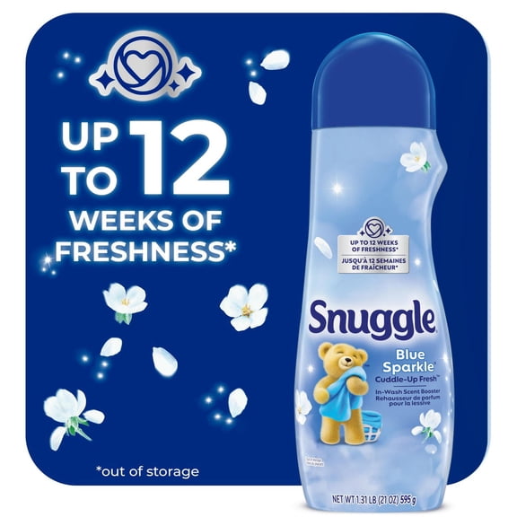 Snuggle Blue Sparkle Cuddle-Up Fresh In-Wash Scent Booster, up to 12 Weeks of Freshness, 595g, HE Compatible, 1 bottle