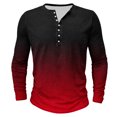 thumbnail image 2 of RXIRUCGD Chemises Blouses Décontractées à Manches Longues à Col Rond pour Hommes avec Boutons Imprimés, Rouge, Taille : S, 2 of 4