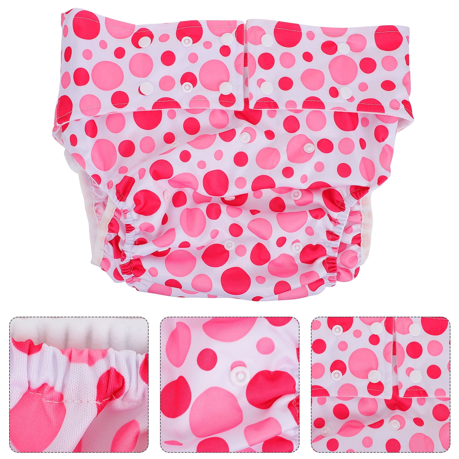 WHAMVOX 1 Pc Pink Adult Diaper Reusable Washable Heavy Absorbent PUL Waterproof Cloth for Adults 68X57cm