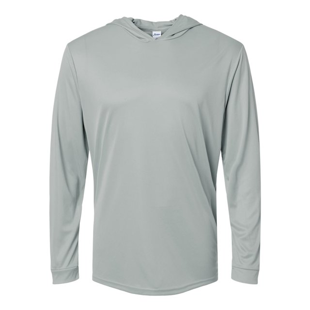 Paragon Mens Bahama Performance Hooded Long Sleeve T-Shirt, L, Medium Grey