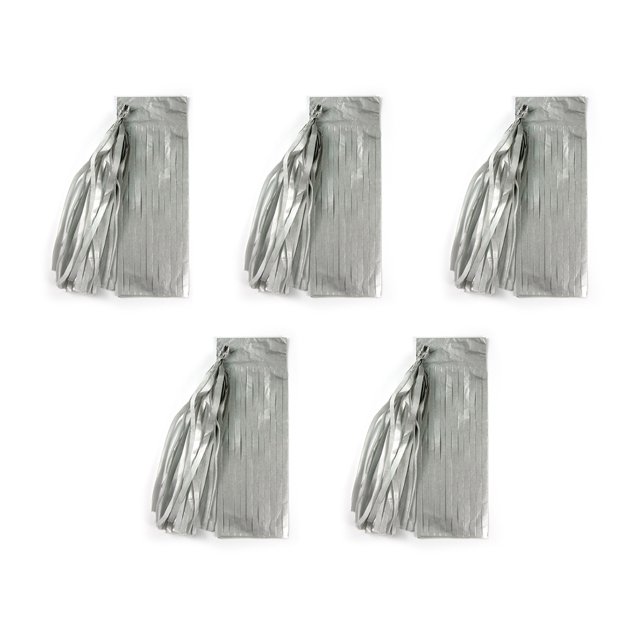 tredstone Premium Tissues Paper Tassels For Party Wedding And Birthday Hanging Decorations Reusable Paper Silver,Type24 14 inch