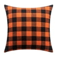thumbnail image 3 of Feltree Housses de Coussin à Carreaux en Polyester Lin pour Décoration d'Automne Orange, 3 of 8