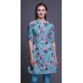 thumbnail image 3 of Bimba Kurti à Manches Retroussables pour Femmes, Col Mandarin Imprimé, Hauts de Kurti Courts, 3 of 6