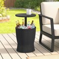 thumbnail image 2 of Outsunny Outdoor Cooler Table, 11 Gallon Patio Cooler Side Table, Black, 2 of 10