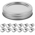 thumbnail image 1 of Ensemble de 12 Couvercles et Bagues à Grand Ouverture pour Mise en Conserve, Couvercles et Bagues pour Pots Mason, Ensemble de Couvercles pour Pots Mason, 1 of 8
