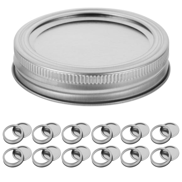 12 Set of Wide Mouth Canning Lids with Rings Mason Jar Lids Set Mason Jar Airtight Lids