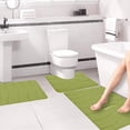 thumbnail image 1 of Fridja 3pcs Bathroom Rugs Bath Mat Toilet Mats Soft Comfortable Non-Slip Bathroom Rug Set Bath Mats for Bathroom Machine Washable Bath Mat Bathroom Rug Sets, Green, 1 of 5