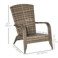 thumbnail image 3 of Outsunny Chaise Adirondack d'Extérieur en Rotin pour Foyer avec Coussin Bleu, 3 of 10