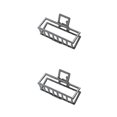 thumbnail image 3 of maskred Fashion Claw Clips Large Simple Style Handy Simple Style Sturdy Exquisite Accessories Barrettes for Women Dark Blak/Rectangle 2Set, 3 of 6