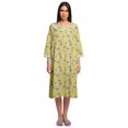 thumbnail image 1 of Moomaya Chemise de Nuit en Coton pour Femmes Imprimée à Col Rond avec Patte de Boutonnage, 1 of 6