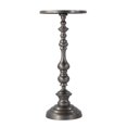thumbnail image 4 of Beaumont Lane Transitional 10"W Round Metal Pedestal End Table in Nickel, 4 of 4