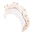 thumbnail image 2 of Harpily Fashion Women Beading Braid Hat Muslim Ruffle Cancer Wrap Cap Sleep Caps Satin Lined Hair Bonnets, 2 of 3