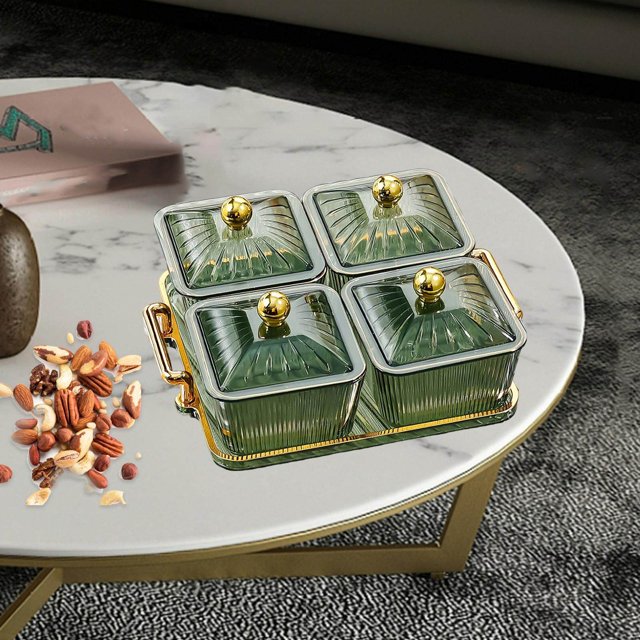 ziyahi Style Nordique Plats Divisés Carré pour la Salle de Réception Café Pain 4 Grilles