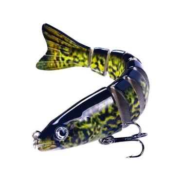 Leurre Nageur Multi-Articulations de 12,8 cm - Pêche en Eau Salée, Minnow Artificiel Coulant avec Action Réaliste