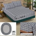thumbnail image 5 of Ruvanti 100% Cotton Sheets - Crispy Cooling Percale Sheets For California King Size Bed, Breathable & Durable Cal King Sheet Set, 16 Inches Deep Pocket Bed Sheets, Greenish Blue Plaid, 4 Pieces, 5 of 5