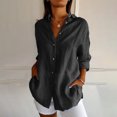 thumbnail image 2 of Timegard Plus Size Tops for Women Button down Shirts Long Sleeve Lapel V Neck Blouse Lightweight Tops, 2 of 6