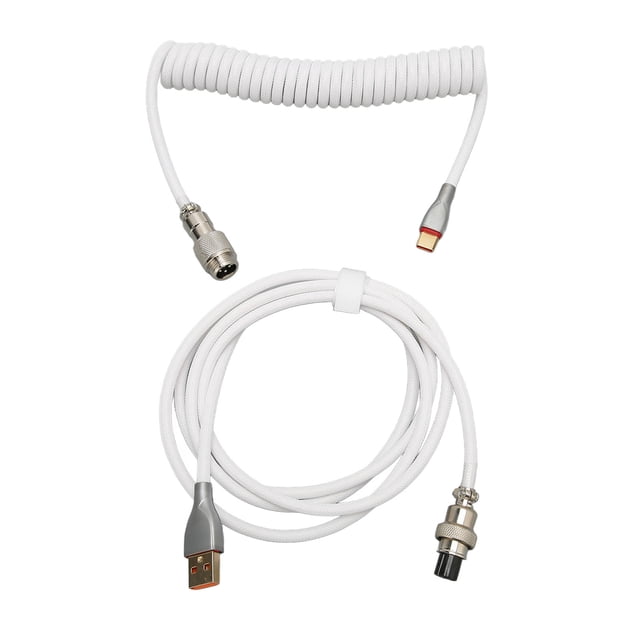 Mechanical Keyboard Cable, Fast Charging Gaming Keyboard USB Cable Double Sleeve for Office White,Black,Blue,Red,Purple