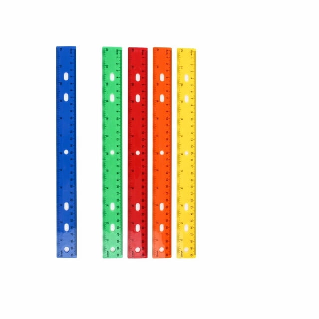 LQXZWJY 6 Pack Clear Plastic Rulers 12 Inch,Transparent Assorted Color Metric Bulk Rulers with Inches and Centimeters, Rulers Bulk,Ideal Back to Office Home Supplies