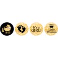 thumbnail image 2 of Darling Souvenir 190 Pcs DIY Candy Chocolate Labels Baby Shower Theme Stickers-Glitter Gold, 2 of 2