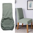 thumbnail image 2 of 1pcs Stretch Solid Diamond Lattice Dining Chair Cover Slipcover Removable Washable Short Dining Chair Protector Seat Solid Slipcovers for Hotel Dining Deep Green, 2 of 7
