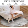thumbnail image 4 of Round Rug for Living Room 8x8ft Boho Area Rugs Machine Washable Rugs for Bedrooms Nursery Dining Room Black Moroccan Circle Rug Modern Non Slip Round Carpet, 4 of 6