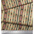 thumbnail image 2 of Soimoi Modal Satin Fabric Ikat Southwestern Printed Fabric 1 Yard 42 Inch Wide, 2 of 3