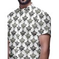 thumbnail image 4 of BESTMAN Casual Printed Shirts For Men Slim Fit Button Down Short Sleeve Shirt, 4 of 5