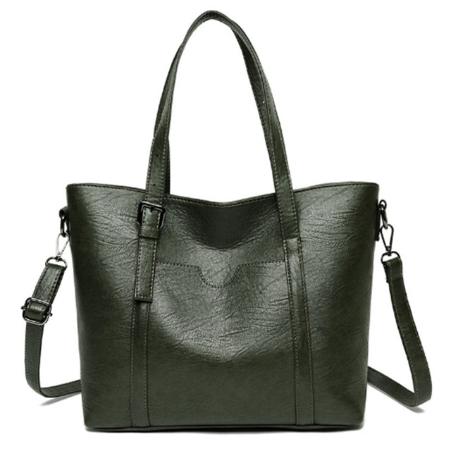 Women Tote Bag Solid Color Large Capacity Casual Tote Handbag Crossbody Purse