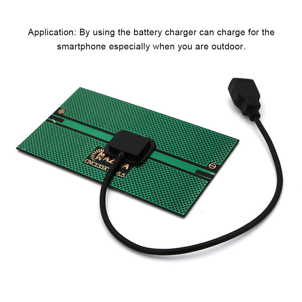 kurtrusly 1.65W Solar Panel Power Bank USB Smartphone Charger Portable Charging Board Device for Outdoor Camping Hiking Climbing