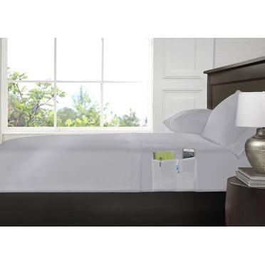 Swift Home Smart Sheets, Ultra Soft Brushed Microfiber 4-Piece Sheet Set, Fitted Bed Sheet with Side Storage Pockets – Silver, Full