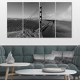 thumbnail image 1 of Golden Gate Bridge in Gray Panorama - Sea Bridge Canvas Art Print, 1 of 3