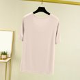 thumbnail image 4 of Weiqiqre T-Shirt à Col Rond pour Femme à Manches Courtes Ajusté T-Shirt Mince Uni Haut de Pyjama Pyjama à Manches Courtes, 4 of 7
